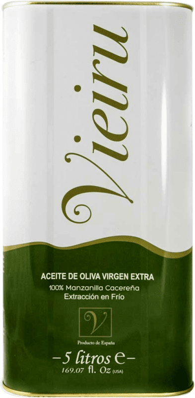 125,95 € Envoi gratuit | Huile d'Olive As Pontis Vieiru Estrémadure Espagne Manzanilla Boîte Métallique Spéciale 5 L