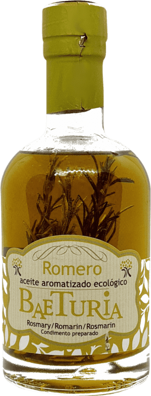 10,95 € Envío gratis | Aceite de Cocina Baeturia Organic Romero Vidrio Extremadura España Botellín 25 cl