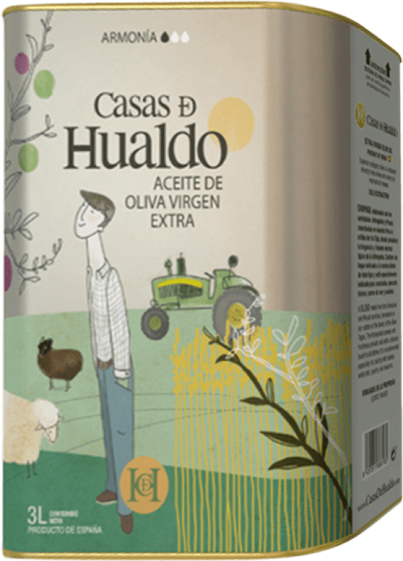 59,95 € 免费送货 | 橄榄油 Casas de Hualdo Armonía EVOO 特级初榨 D.O. Montes de Toledo 卡斯蒂利亚 - 拉曼恰 西班牙 特殊罐 3 L