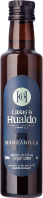 92,95 € Kostenloser Versand | 12 Einheiten Box Olivenöl Casas de Hualdo Vidrio D.O. Montes de Toledo Kastilien-La Mancha Spanien Manzanilla Kleine Flasche 25 cl