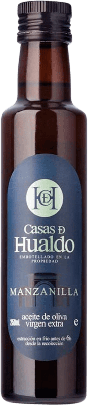 92,95 € Free Shipping | 12 units box Olive Oil Casas de Hualdo Vidrio D.O. Montes de Toledo Castilla la Mancha Spain Manzanilla Small Bottle 25 cl