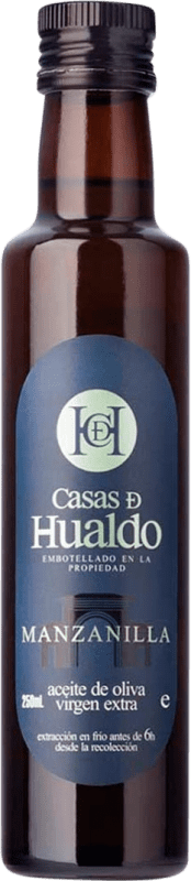 92,95 € Envoi gratuit | Boîte de 12 unités Huile d'Olive Casas de Hualdo HOVE Vierge Extra D.O. Montes de Toledo Castilla La Mancha Espagne Manzanilla Petite Bouteille 25 cl Verre