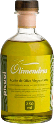 77,95 € Kostenloser Versand | 12 Einheiten Box Olivenöl Olimendros Vidrio Region von Murcia Spanien Picual Kleine Flasche 25 cl