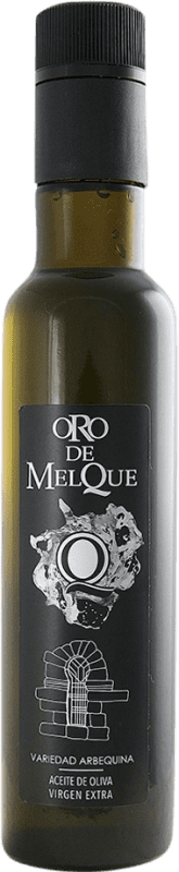 119,95 € Kostenloser Versand | 18 Einheiten Box Olivenöl Oro de Melque E-NOL Extra Nativ Kastilien-La Mancha Spanien Cornicabra Kleine Flasche 25 cl Glas