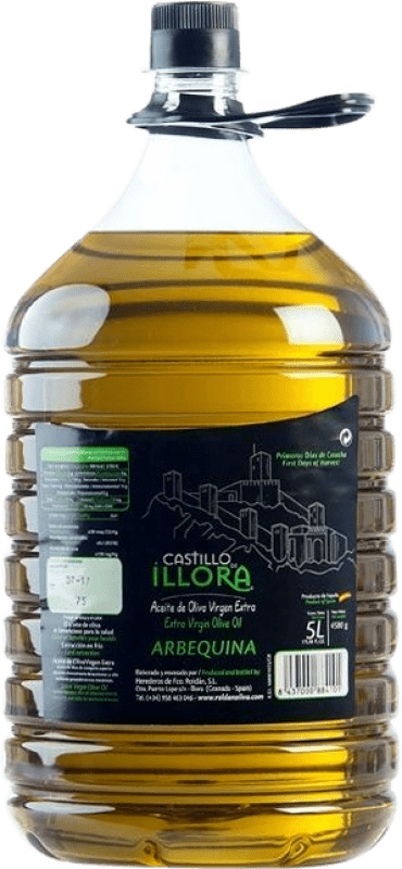 52,95 € Kostenloser Versand | Olivenöl Roldán 1895 Castillo de Íllora E-NOL Extra Nativ D.O. Poniente de Granada Andalusien Spanien Arbequina Kanister 5 L PET