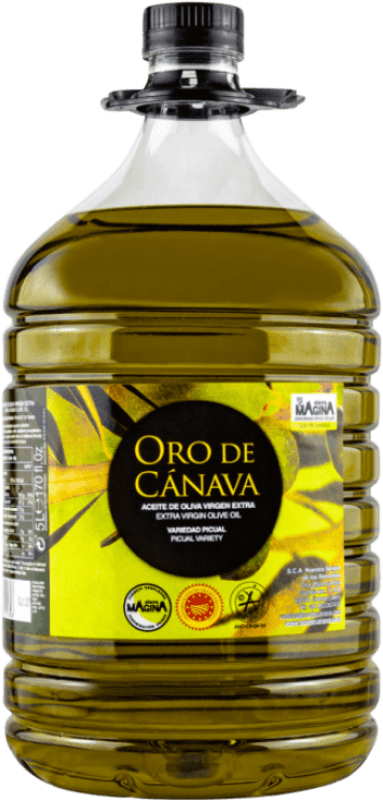 51,95 € Envío gratis | Aceite de Oliva Ntra. Sra. de los Remedios Oro de Cánava PET D.O. Sierra Mágina Andalucía España Picual Garrafa 5 L