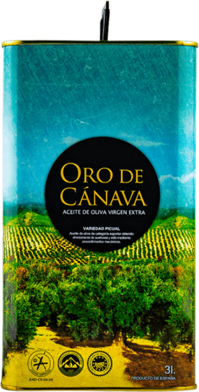 34,95 € Envío gratis | Aceite de Oliva Ntra. Sra. de los Remedios Oro de Cánava D.O. Sierra Mágina Andalucía España Picual Lata Especial 3 L