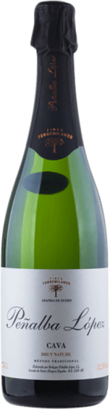 16,95 € 免费送货 | 白起泡酒 Finca Torremilanos Peñalba López Brut Nature D.O. Cava 卡斯蒂利亚莱昂 西班牙 Viura, Chardonnay 瓶子 75 cl