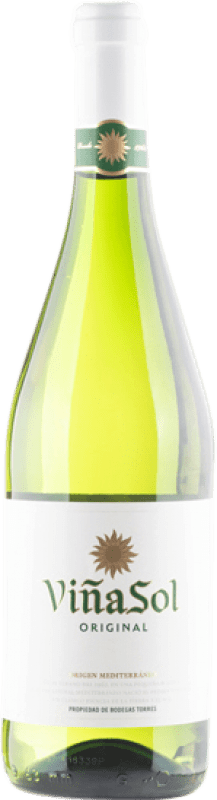 6,95 € Envío gratis | Vino Blanco Torres Viña Sol D.O. Penedès Cataluña España Garnacha, Chardonnay, Parellada Botella 75 cl