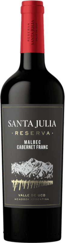 16,95 € Бесплатная доставка | Красное вино Santa Julia Malbec Cabernet Franc Резерв I.G. Mendoza Мендоса Аргентина Cabernet Franc, Malbec бутылка 75 cl