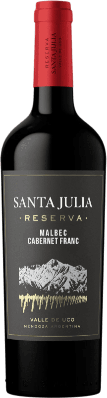 16,95 € Kostenloser Versand | Rotwein Santa Julia Malbec Cabernet Franc Reserve I.G. Mendoza Mendoza Argentinien Cabernet Franc, Malbec Flasche 75 cl