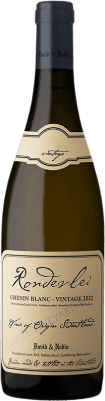 102,95 € Envio grátis | Vinho branco David & Nadia Rondevlei W.O. Swartland África do Sul Chenin Branco Garrafa 75 cl