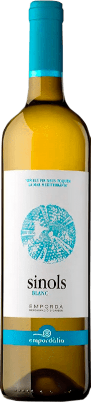 6,95 € Spedizione Gratuita | Vino bianco Empordàlia Sinols Blanc D.O. Empordà Catalogna Spagna Grenache Bianca, Macabeo Bottiglia 75 cl
