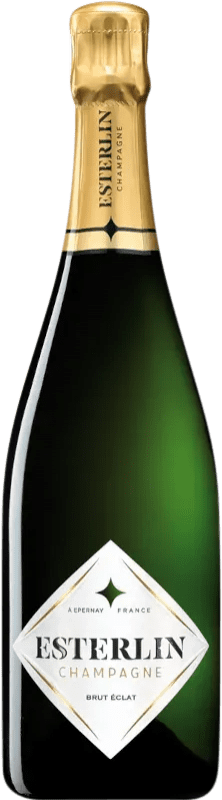 46,95 € 免费送货 | 白起泡酒 Esterlin Éclat Brut — 起泡酒 干型 A.O.C. Champagne 香槟酒 法国 Pinot Noir — 黑皮诺, Chardonnay — 莎当妮, Pinot Meunier — 黑皮诺·莫尼耶 75 cl