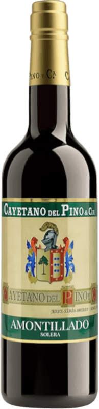 21,95 € Free Shipping | Fortified wine Cayetano del Pino Amontillado Solera D.O. Manzanilla-Sanlúcar de Barrameda Spain Palomino Fino Bottle 75 cl