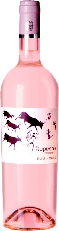 7,95 € Envio grátis | Vinho rosé Santa Cruz de Alpera Rupestre Rosado D.O. Almansa Espanha Merlot, Syrah Garrafa 75 cl