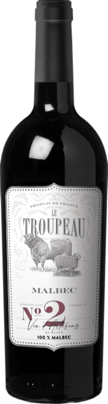 9,95 € Kostenloser Versand | Rotwein LGI Le Troupeau I.G.P. Vin de Pays d'Oc Languedoc-Roussillon Frankreich Malbec Flasche 75 cl
