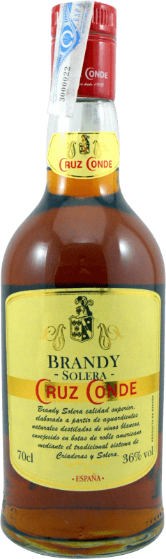 34,95 € Spedizione Gratuita | Brandy Cruz Conde 1902 Brandy 1990's Solera Spagna 70 cl Esemplare da Collezione Non Idoneo al Consumo