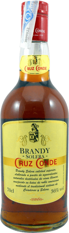 34,95 € Free Shipping | Brandy Cruz Conde 1902 Brandy Solera 1990's Collector's Specimen Spain Bottle 70 cl