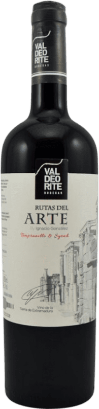 10,95 € Envío gratis | Vino tinto Valdeorite Rutas del Arte Tempranillo Syrah I.G.P. Vino de la Tierra de Extremadura España Tempranillo, Syrah Botella 75 cl