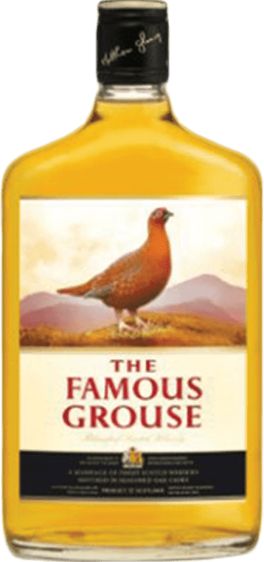 9,95 € Kostenloser Versand | Blended Whisky Glenturret Famous Grouse Schottland Großbritannien Kleiner Flachmann 20 cl