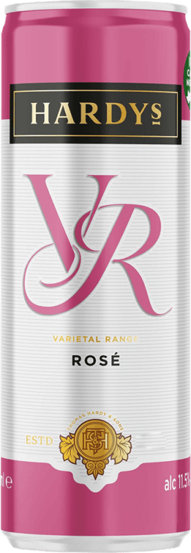 29,95 € Kostenloser Versand | 12 Einheiten Box Rosé-Wein Hardys Rosado I.G. Southern Australia Südaustralien Australien Alu-Dose 25 cl