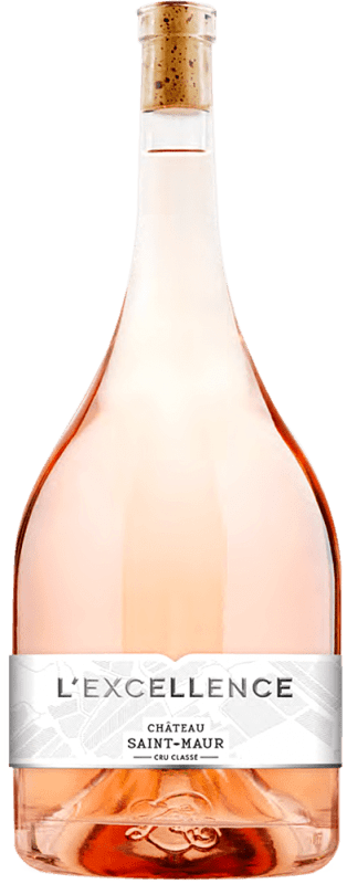 149,95 € Envio grátis | Vinho Rosé Château Saint Maur Excellence Rosé A.O.C. Côtes de Provence Provença França Syrah, Garnacha — Grenache, Monastrell, Cariñena — Carignan, Cinsault, Rolle, Tibouren Garrafa Jeroboam-Duplo Magnum 3 L