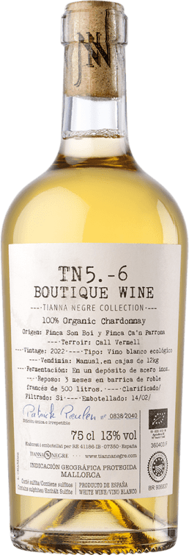 25,95 € 免费送货 | 白葡萄酒 Tianna Negre 5.6 I.G.P. Vi de la Terra de Mallorca 马略卡 西班牙 Chardonnay — 莎当妮 瓶装 75 cl