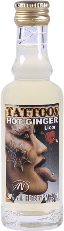 3,95 € 送料無料 | リキュール Antonio Nadal Jet Boom Hot Ginger Tattoos Aguardiente de Agave スペイン ミニチュアボトル 4 cl