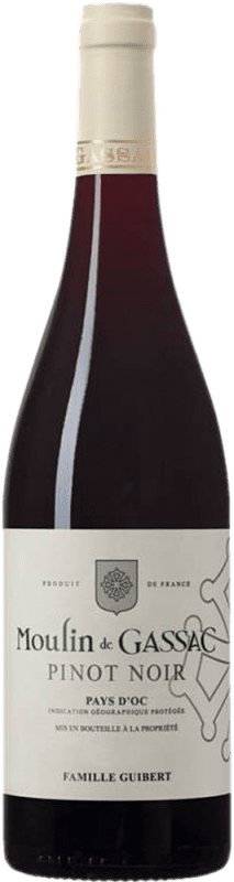 14,95 € 免费送货 | 红酒 Moulin de Gassac Tinto I.G.P. Vin de Pays d'Oc 法国 Pinot Black 瓶子 75 cl