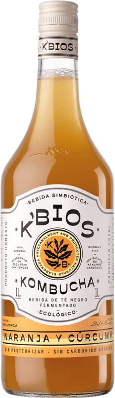 8,95 € Envío gratis | Refrescos K-Bios Kombutxa Naranja y Cúrcuma España Botella 1 L