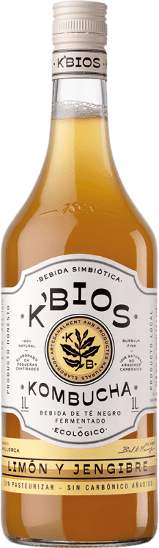 8,95 € Envio grátis | Refrigerantes K-Bios Kombutxa Limón y Jengibre Espanha Garrafa 1 L