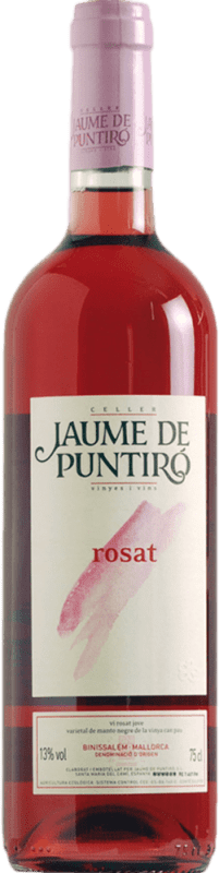 12,95 € Envío gratis | Vino rosado Jaume de Puntiró Rosado D.O. Binissalem España Mantonegro Botella 75 cl