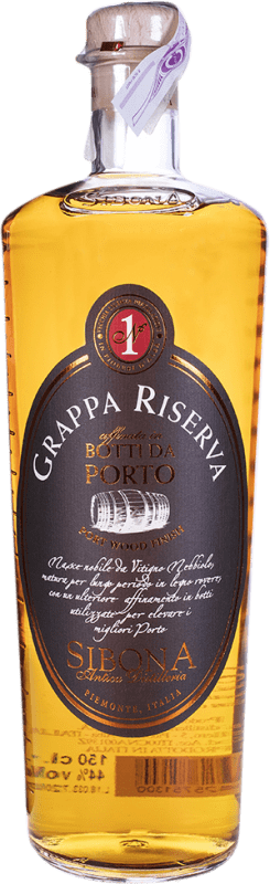 116,95 € Envio grátis | Aguardente Grappa Sibona Port Wood Finish Reserva Itália Garrafa Especial 1,5 L