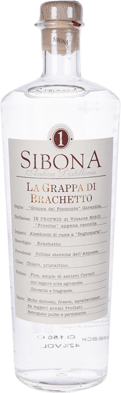 115,95 € Envio grátis | Aguardente Grappa Sibona Itália Brachetto Garrafa Especial 1,5 L