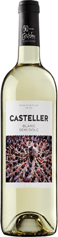 6,95 € Envio grátis | Vinho branco Covides Casteller Blanc Semi-seco Semi-doce D.O. Penedès Espanha Macabeo, Xarel·lo, Parellada Garrafa 75 cl