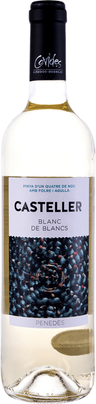 3,95 € Spedizione Gratuita | Vino bianco Covides Casteller Blanc de Blancs D.O. Penedès Spagna Macabeo, Xarel·lo, Parellada Bottiglia 75 cl