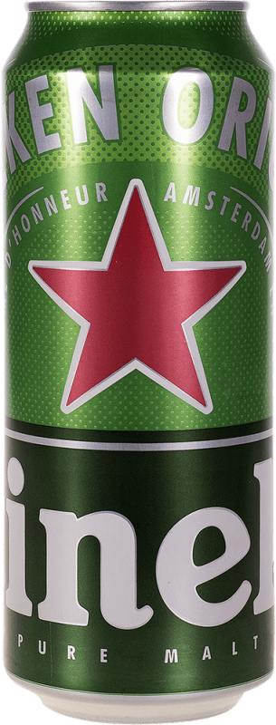 36,95 € Envio grátis | Caixa de 24 unidades Cerveja Heineken Países Baixos Lata 50 cl