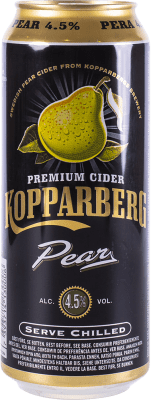 71,95 € Envio grátis | Caixa de 24 unidades Sidra Kopparberg Pera Suécia Lata Média 50 cl