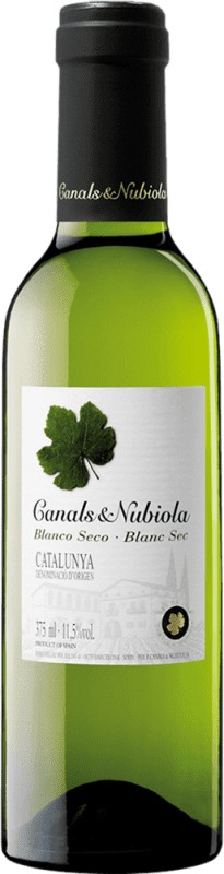 104,95 € Kostenloser Versand | 24 Einheiten Box Weißwein Canals & Nubiola Blanco D.O. Catalunya Katalonien Spanien Macabeo, Xarel·lo, Parellada Halbe Flasche 37 cl