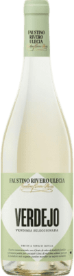 64,95 € Envoi gratuit | Boîte de 24 unités Vin Blanc Faustino Rivero I.G.P. Vino de la Tierra de Castilla Espagne Macabeo — Macabeu Demi-Bouteille 37 cl