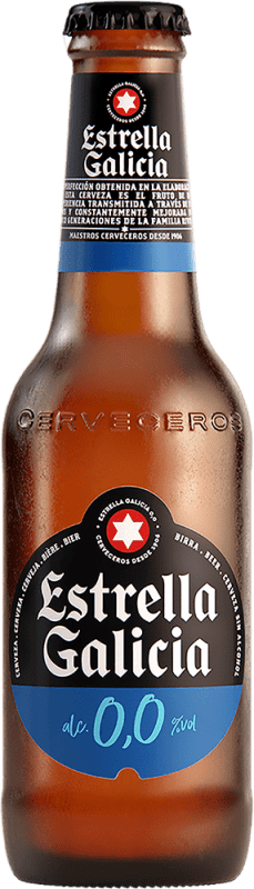 24,95 € Kostenloser Versand | 24 Einheiten Box Bier Estrella Galicia 0,0 Spanien Kleine Flasche 25 cl Alkoholfrei
