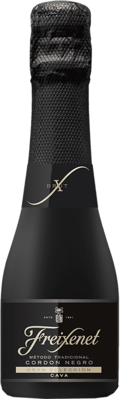 93,95 € Envoi gratuit | Boîte de 24 unités Vin Mousseux Blanc Freixenet Cordón Brut Negro — Noir D.O. Cava Espagne Macabeo — Macabeu, Xarel·lo, Parellada Petite Bouteille 20 cl