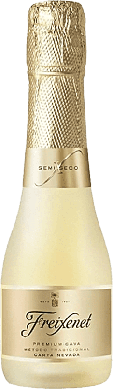 79,95 € 免费送货 | 盒装24个 白起泡酒 Freixenet Carta Nevada D.O. Cava 西班牙 Macabeo — 马卡贝奥, Xarel·lo — 哈雷洛, Parellada — 帕雷利亚达 小瓶装 20 cl