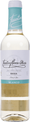 116,95 € Envío gratis | Caja de 24 unidades Vino blanco Faustino Rivero Blanco D.O.Ca. Rioja La Rioja España Viura Media Botella 37 cl