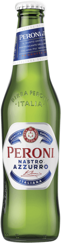 52,95 € 免费送货 | 盒装24个 啤酒 Peroni Nastro Azurro 意大利 三分之一升瓶 33 cl