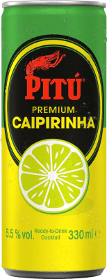 52,95 € Envio grátis | Caixa de 12 unidades Cachaça Pitú Caipirinha Brasil Lata 33 cl