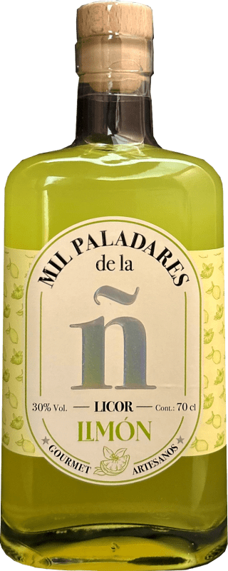 18,95 € Envio grátis | Licores Mediterranean Mil Paladares de la ñ Licor de Limón Limonchello Andaluzia Espanha Garrafa 70 cl