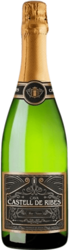 9,95 € Envio grátis | Espumante branco Joan Sarda Castell de Ribes Brut Nature D.O. Cava Catalunha Espanha Garrafa 75 cl