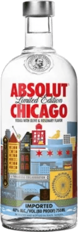 99,95 € 送料無料 | ウォッカ Absolut Chicago スウェーデン ボトル 70 cl